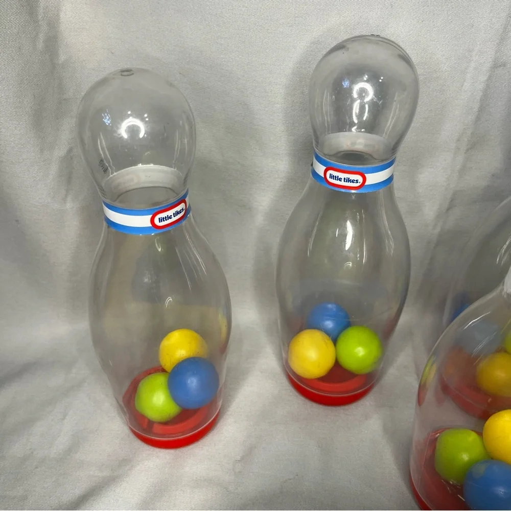 Little Tikes Tot Sports Green Bowling Set 1 Ball 5 Pins Set Toddler Kids VINTAGE